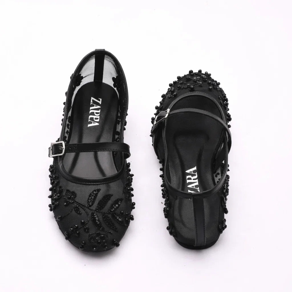 Elara Handcrafted Embellished Pumps black