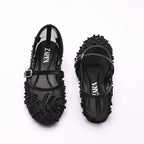 Elara Handcrafted Embellished Pumps Black