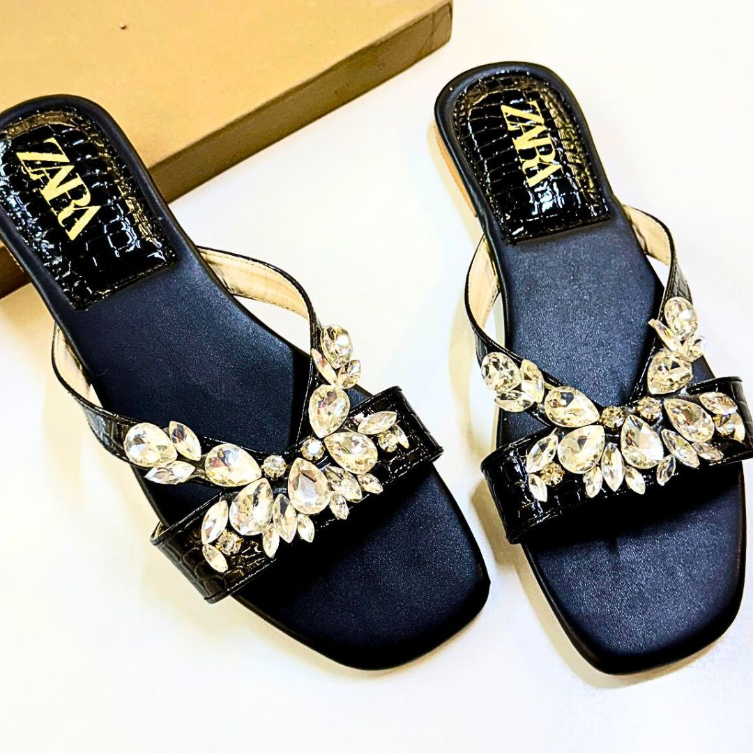 Zara Crystal Flats